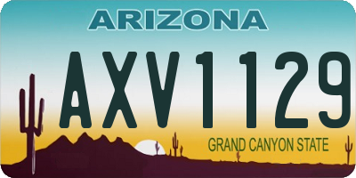 AZ license plate AXV1129