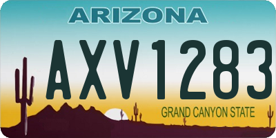 AZ license plate AXV1283