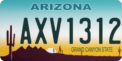 AZ license plate AXV1312