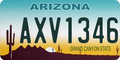 AZ license plate AXV1346