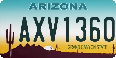 AZ license plate AXV1360