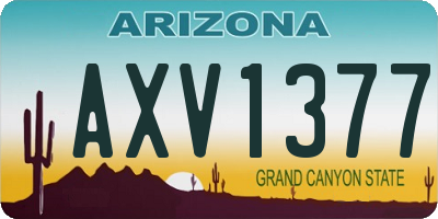 AZ license plate AXV1377