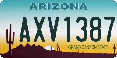 AZ license plate AXV1387