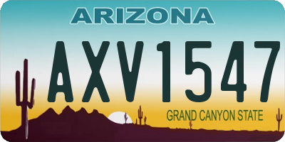 AZ license plate AXV1547
