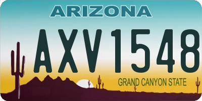 AZ license plate AXV1548
