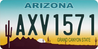 AZ license plate AXV1571