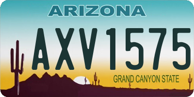 AZ license plate AXV1575
