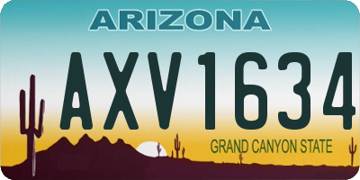 AZ license plate AXV1634