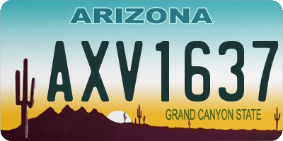 AZ license plate AXV1637