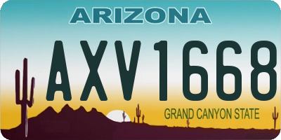 AZ license plate AXV1668