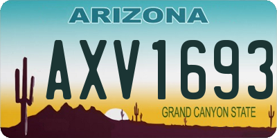AZ license plate AXV1693