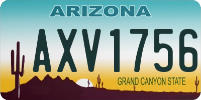AZ license plate AXV1756