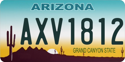 AZ license plate AXV1812