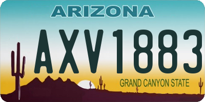 AZ license plate AXV1883