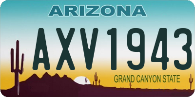 AZ license plate AXV1943
