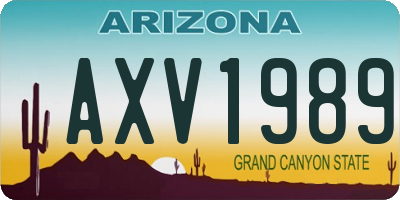 AZ license plate AXV1989