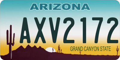 AZ license plate AXV2172