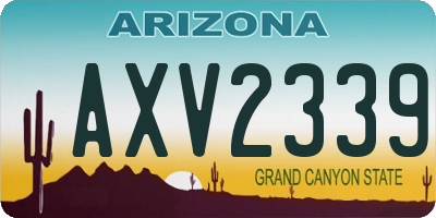 AZ license plate AXV2339
