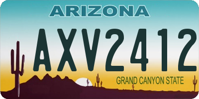 AZ license plate AXV2412