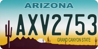 AZ license plate AXV2753
