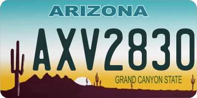 AZ license plate AXV2830