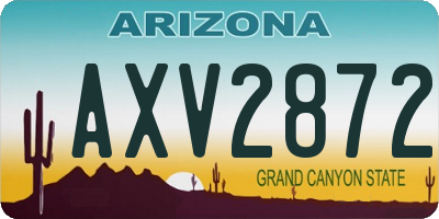 AZ license plate AXV2872