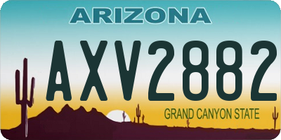 AZ license plate AXV2882
