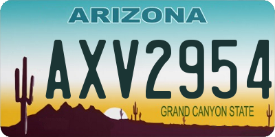 AZ license plate AXV2954