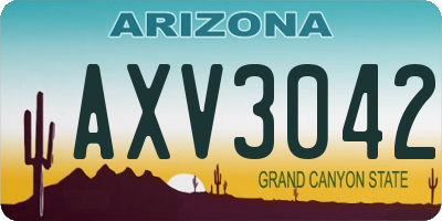 AZ license plate AXV3042