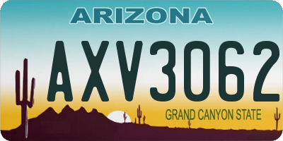 AZ license plate AXV3062