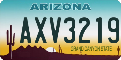AZ license plate AXV3219
