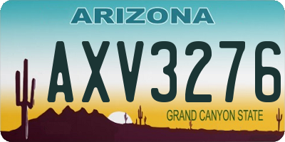 AZ license plate AXV3276