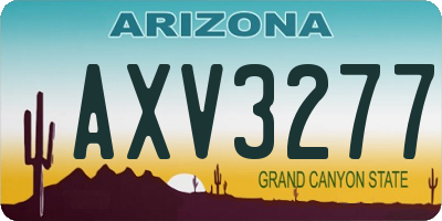 AZ license plate AXV3277