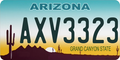 AZ license plate AXV3323