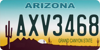AZ license plate AXV3468