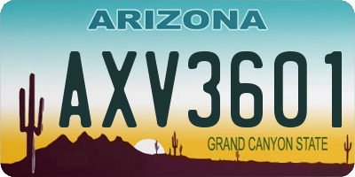 AZ license plate AXV3601