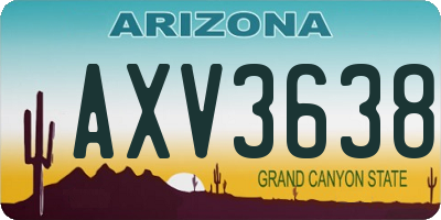 AZ license plate AXV3638