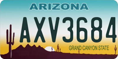 AZ license plate AXV3684