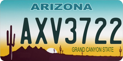 AZ license plate AXV3722