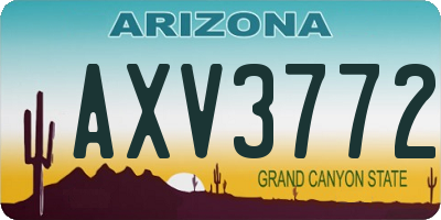 AZ license plate AXV3772