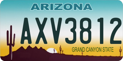 AZ license plate AXV3812