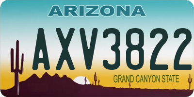 AZ license plate AXV3822