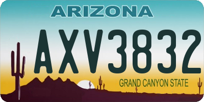 AZ license plate AXV3832