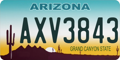 AZ license plate AXV3843