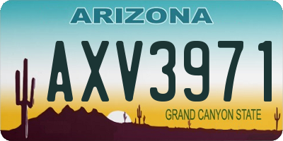 AZ license plate AXV3971