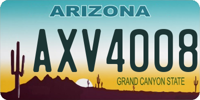 AZ license plate AXV4008