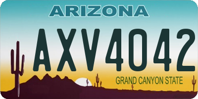 AZ license plate AXV4042