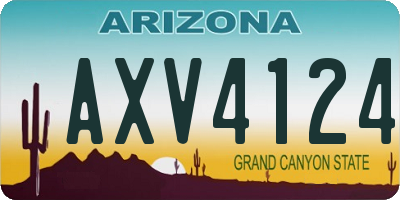 AZ license plate AXV4124
