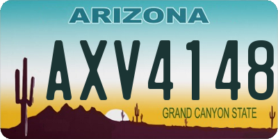 AZ license plate AXV4148