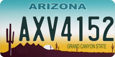 AZ license plate AXV4152
